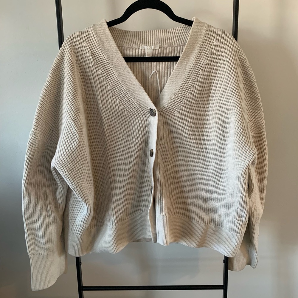 COS 100% Cotton Fisherman Oversized Cardigan